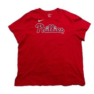 Philadelphia Phillies Nike T Shirt Men XXL Red Harper #3 Baseball 2 Sided Tee